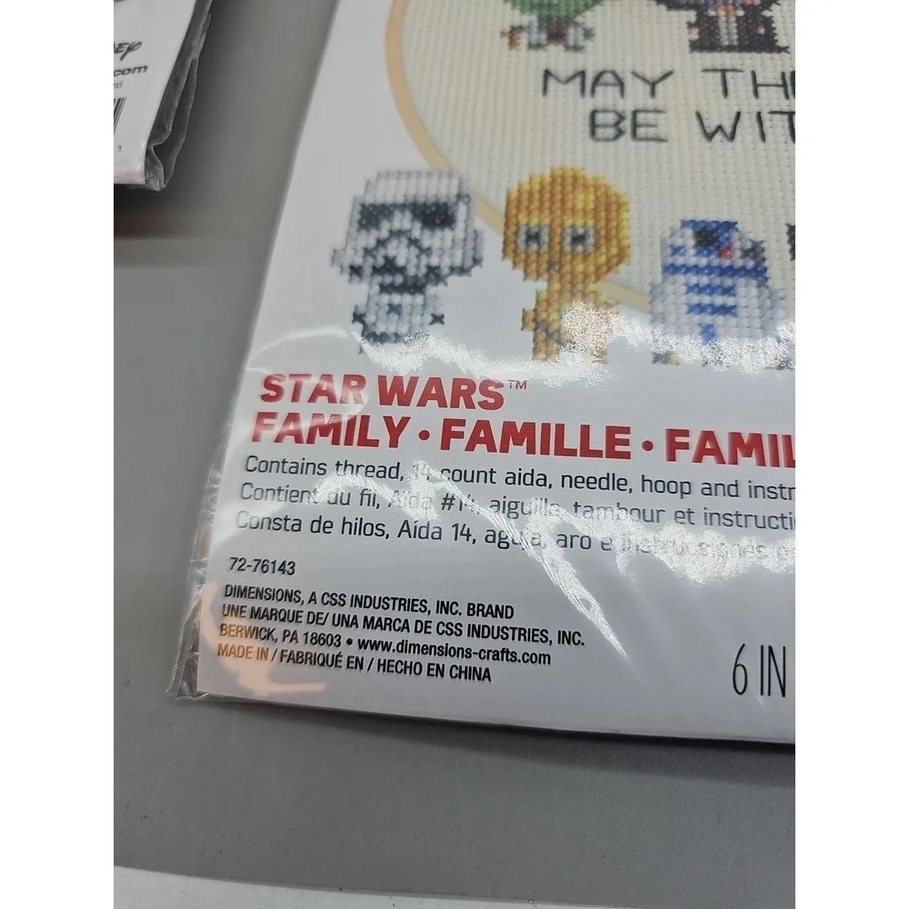 Dimensions Star Wars Family Counted Cross Stitch Hoop Kit Lot Of 2 New